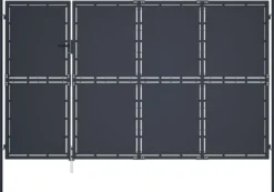 Puutarhaportti teräs 350x150cm umpinainen antrasiitti