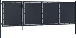 Puutarhaportti teräs 350x75cm umpinainen antrasiitti