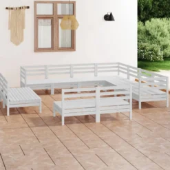 Puutarhasohvasarja, mäntypuu, 11-osainen, eri värivaihtoehtoja