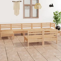 Puutarhasohvasarja, pöydällä, mänty, 9-osaa, eri värivaihtoehtoja