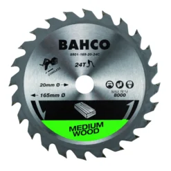 Pyörösahanterä Bahco 165x20mm 24H puulle