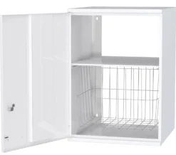 Pyykkikaappi Polaria 500x700x350 mm vasenkätinen sylinterilukko hylly + kori