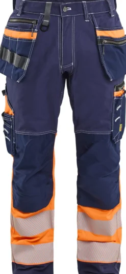 Riipputaskuhousut Blåkläder 1794 Highvis mariininsininen/huomioväri