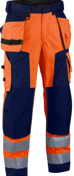 Riipputaskuhousut Blåkläder 1568 Highvis oranssi/sininen