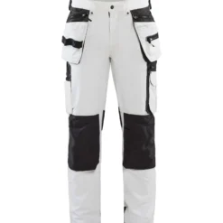 Riipputaskuhousut Blåkläder 1079 Stretch valkoinen/tummanharmaa