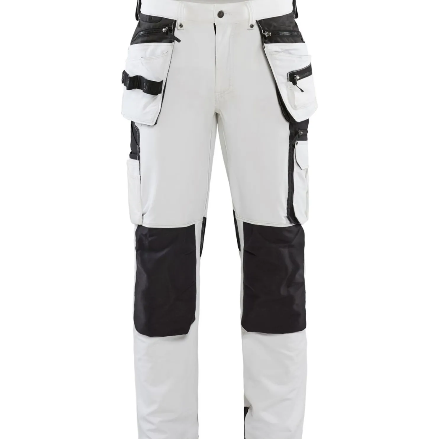 Riipputaskuhousut Blåkläder 1079 Stretch valkoinen/tummanharmaa