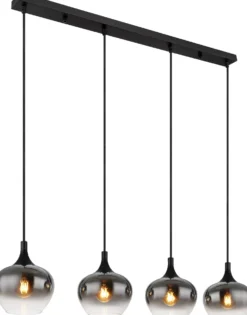 Riippuvalaisin Globo Maxy 4xE27, musta/savu