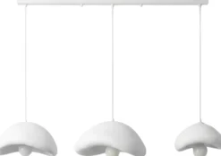 Riippuvalaisin Linento Lighting Luna C, 3-osainen, valkoinen