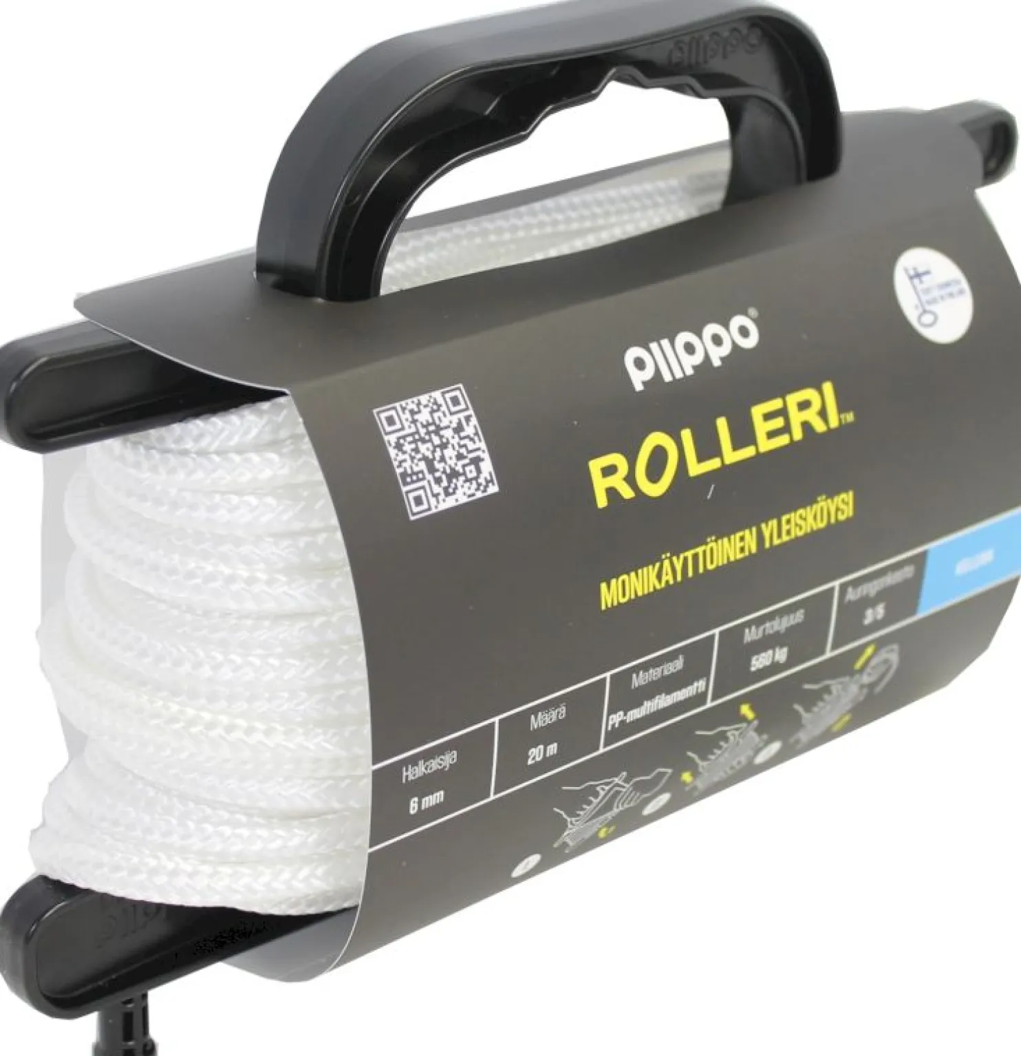 Rolleri Piippo PP-multifilamentti 6mm x 20m valkoinen