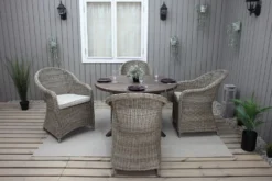 Ruokailuryhmä Baltic Garden, Ø112cm Scottsdale-pöytä + 4 Daisy-tuolia