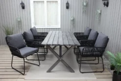 Ruokailuryhmä Baltic Garden, 190x86cm Scottsdale-pöytä + 6 Maggie-tuolia