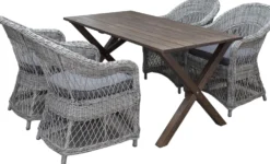 Ruokailuryhmä Baltic Garden, 150x77cm Scottsdale-pöytä + 4 Rosie-tuolia