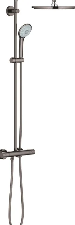 Sadesuihkusetti Grohe Euphoria System 310, termostaattihanalla, vettä säästävä, hierova suihku, suihkupää ⌀310mm, harmaa
