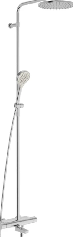 Sadesuihkusetti Oras Optima Style 7193N-80, termostaattihanalla, suihkupää ⌀250mm, vettä säästävä, juoksuputkella, harjattu teräs