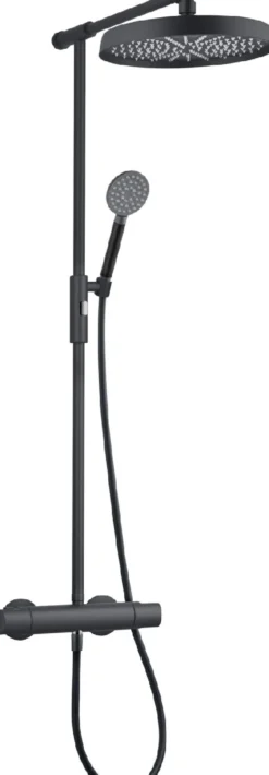 Sadesuihkusetti Tapwell ARM300 Matte Black, termostaattihanalla, suihkupää ⌀319mm, matta musta