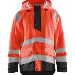 Sadetakki Blåkläder 4323 Highvis huomiopunainen/musta