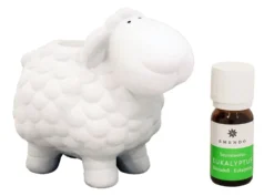 Saunakoriste Emendo Lammas valkoinen + Saunatuoksu Eukalyptus 10 ml