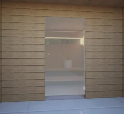 Saunan lasiovi Vihtan 18 harmaa satiini