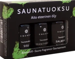 Saunatuoksusetti Emendo Musta 3 x 10 ml Salmiakki + Mäntypihka + Sisu