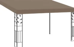 Seinään kiinnitettävä huvimaja 4x3x2,5 m harmaanruskea