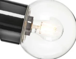 Seinävalaisin Ifö Electric Classic Glob Ø150mm kirkas kupu musta vino IP54