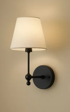 Seinävalaisin Linento Lighting BRZ-540062, ø10-15cm, E27, max. 40W, IP20, musta/valkoinen