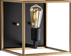 Seinävalaisin Linento Lighting Kafes 13751, E27, max. 40W, IP20, kulta/musta