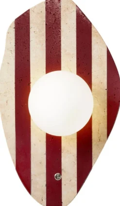 Seinävalaisin Linento Lighting Push beige/valkoinen/punainen