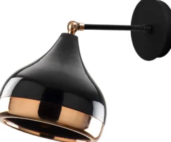 Seinävalaisin Linento Lighting Yildo 6901, 17x28cm, musta/kupari