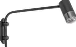 Seinävalaisin Rabalux Zircon 5W mattamusta