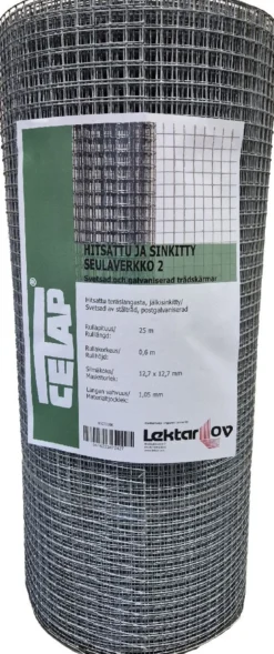 Seulaverkko Cetap hitsattu 2-silmä, 12.7mm, 1.05mm, 0.6x25m