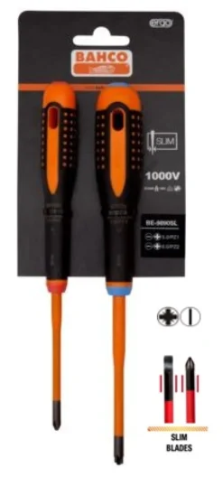Sähköeristetty ruuvimeisselisarja Bahco Ergo Combi Slim™, 2 kpl, 1000 V VDE