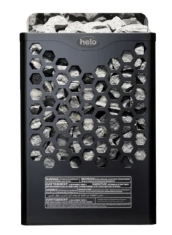 Sähkökiuas Helo Hanko 80 STJ 8 kW 8-12 m³ kiinteä ohjaus musta