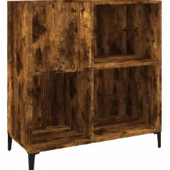 Säilytyskaappi LP-levyille savutammi 84,5x38x89 cm tekninen puu (32002)