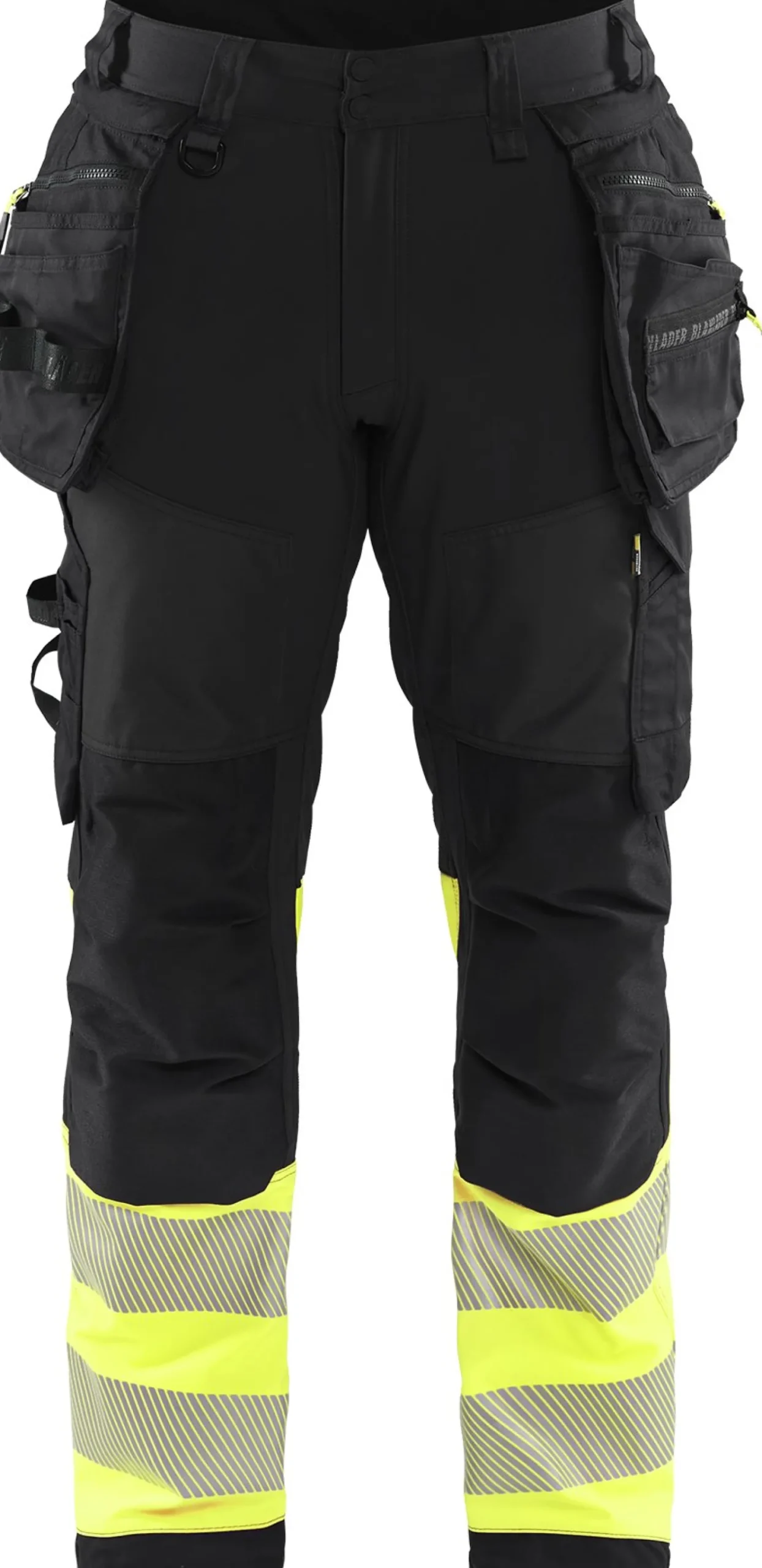 Softshell-riipputaskuhousut Blåkläder 1821 Highvis polvisuojataskuilla