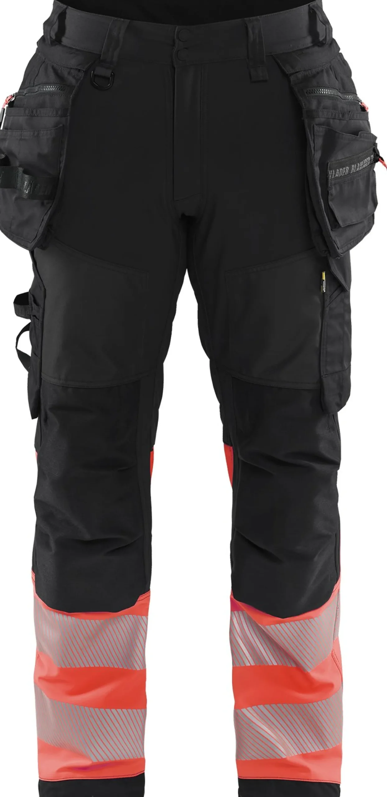 Softshell-riipputaskuhousut Blåkläder 1821 Highvis polvisuojataskuilla