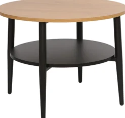 Sohvapöytä Home4You HECTOR 60x60xK45 cm, saarni/musta