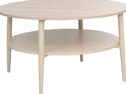 Sohvapöytä Home4You LESTER 80x80xK45 cm, vaalea puu/beige