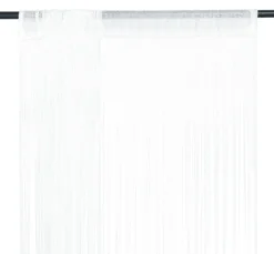String-verhot 2 kpl 100x250 cm valkoinen