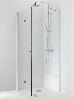 Suihkukulma Vihtan Ocean 5+6 700/850 mm kiinteä + taittuva suora kirkas lasi