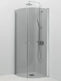 Suihkukulma Vihtan Ocean 4+4 700/800 mm kääntyvä kaareva harmaa lasi