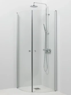 Suihkukulma Vihtan Ocean 4+4 700/700 mm kääntyvä kaareva kirkas lasi
