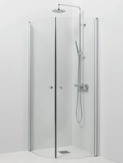 Suihkukulma Vihtan Pisara 4+4 800/900 mm kääntyvä kaareva kirkas lasi