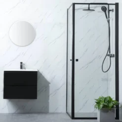 Suihkunurkka Bathlife Profil, 700-1000mm, kaksi ovea, musta, eri kokoja
