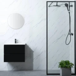 Suihkuseinä Bathlife Profil 800x2000 mm kirkas lasi musta