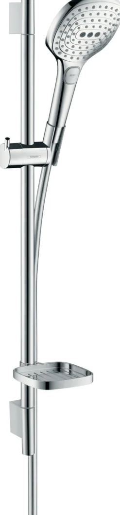 Suihkusetti Hansgrohe Raindance Select E 120 3jet Ecosmart, tanko 65 cm, saippuakuppi, kromi