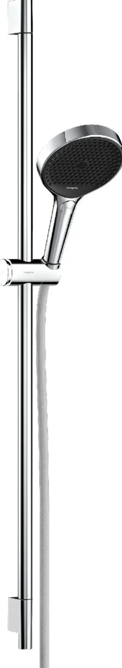 Suihkusetti Hansgrohe Rainfinity 130 3jet EcoSmart, suihkutanko S Puro 90 cm, liu'ulla ja Designflex-tekstiilisuihkuletkulla 160 cm, kromi