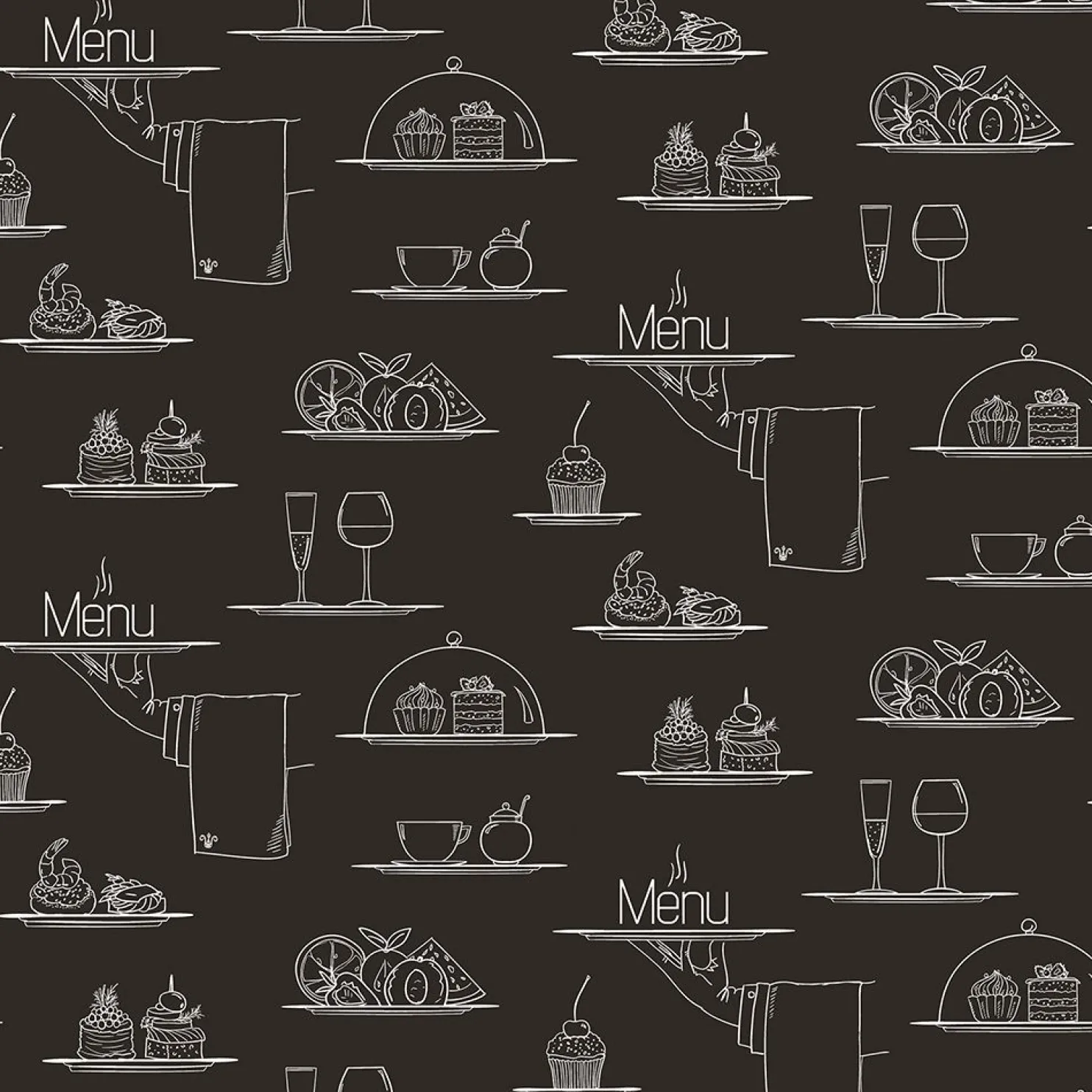 Tapetti Galerie Just Kitchens Chalkboard Menu, retro