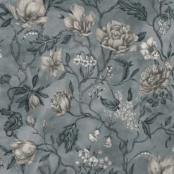Tapetti Sandberg Linda, non-woven, kukka, maalaisromanttinen, sininen