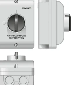 Turvakytkin Norwesco ESWP1 425 AC, aurinkovoimalan erotuskytkin, edestä väännettävä, 4x25A, 500V, 11kW, IP65